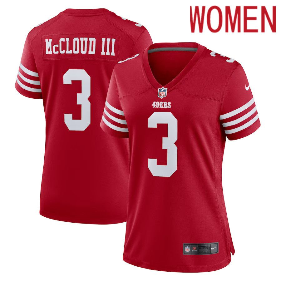 Women San Francisco 49ers #3 Ray Ray McCloud Nike Scarlet Game NFL Jersey